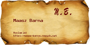 Maasz Barna névjegykártya